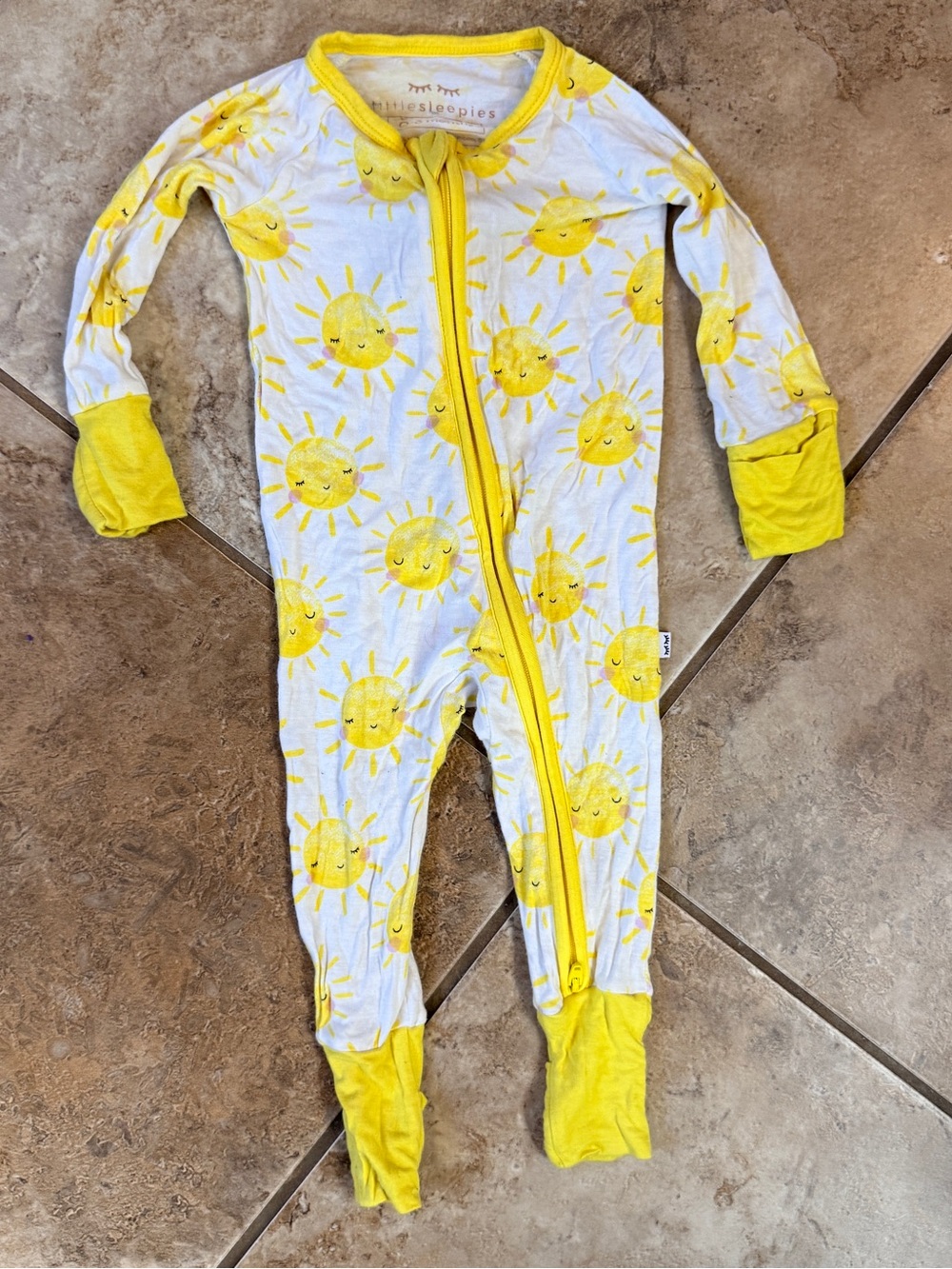 Little Sleepies, Happy Sun Yellow Kids One-Piece Romper